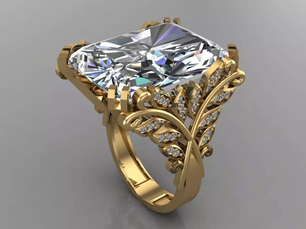 GC GOLD T92- Diamond gold ring 3D print model_0