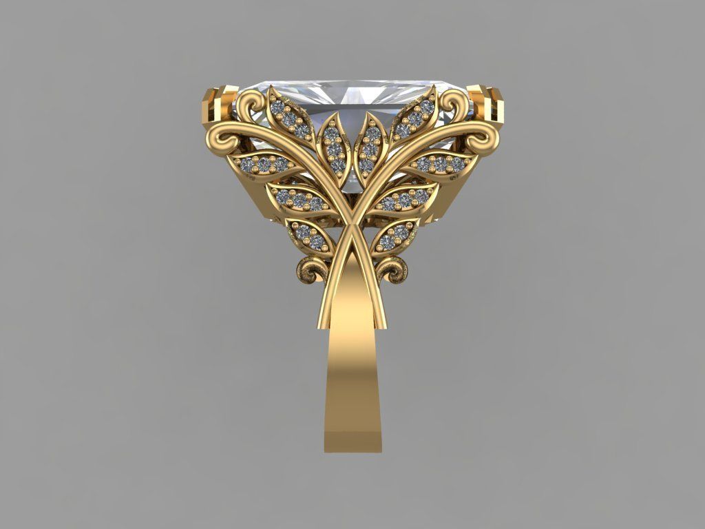 GC GOLD T92- Diamond gold ring 3D print model_4
