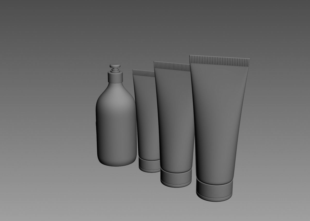 Cosmetic Bottle and Tube Set 3D model 3D model_37