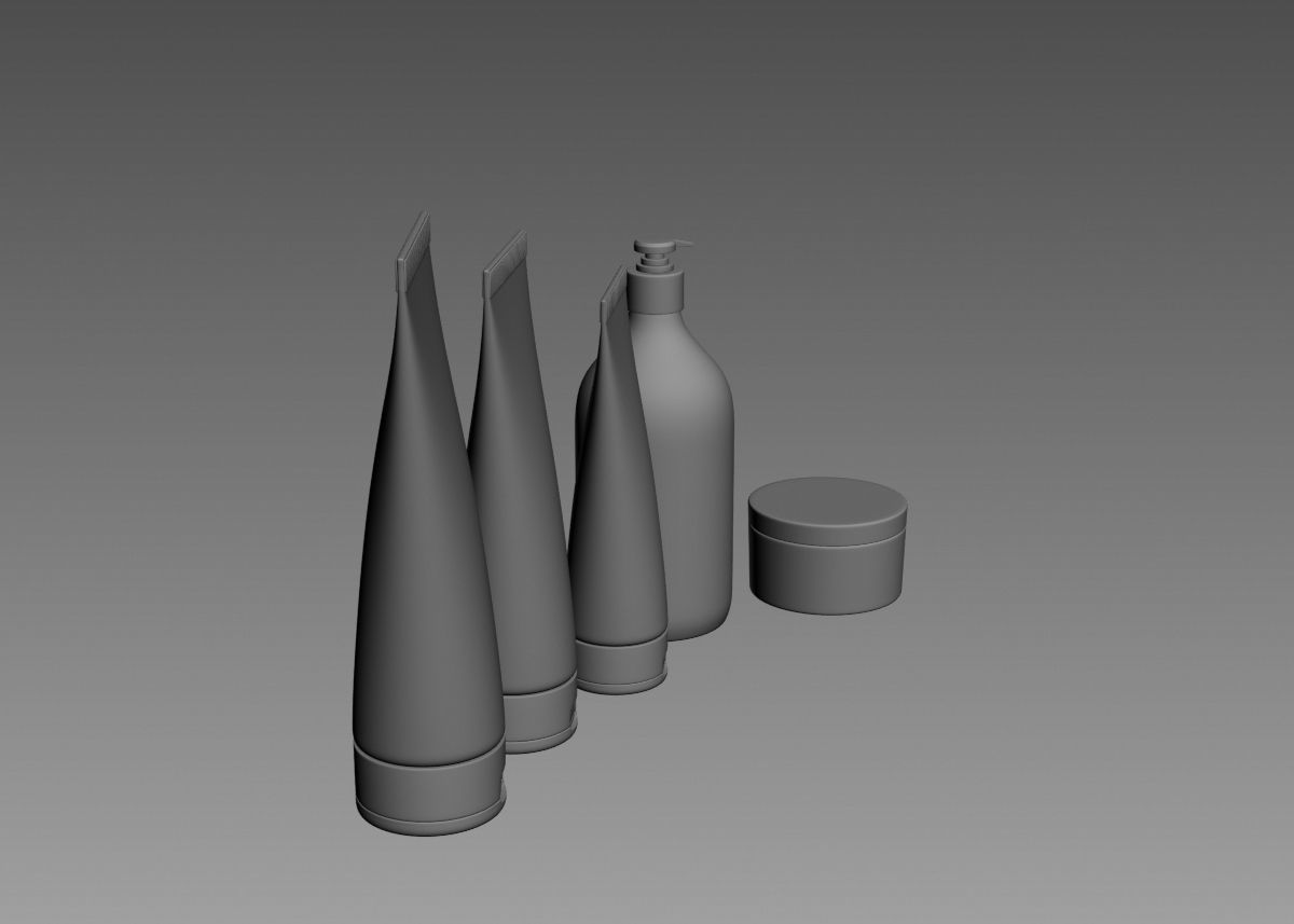 Cosmetic Bottle and Tube Set 3D model 3D model_22
