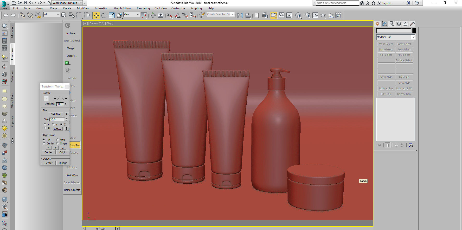 Cosmetic Bottle and Tube Set 3D model 3D model_3