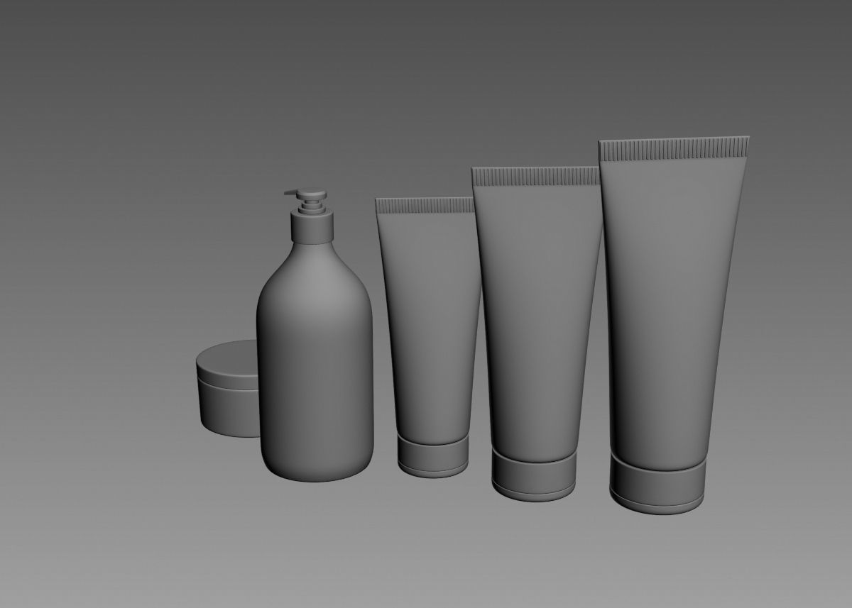 Cosmetic Bottle and Tube Set 3D model 3D model_40