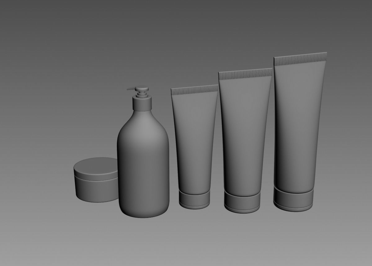 Cosmetic Bottle and Tube Set 3D model 3D model_34