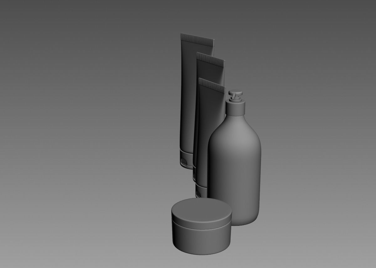 Cosmetic Bottle and Tube Set 3D model 3D model_11