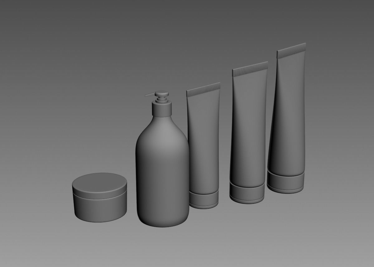 Cosmetic Bottle and Tube Set 3D model 3D model_24