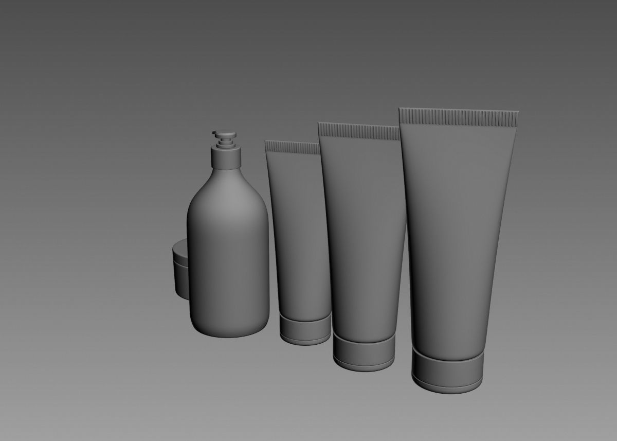 Cosmetic Bottle and Tube Set 3D model 3D model_38