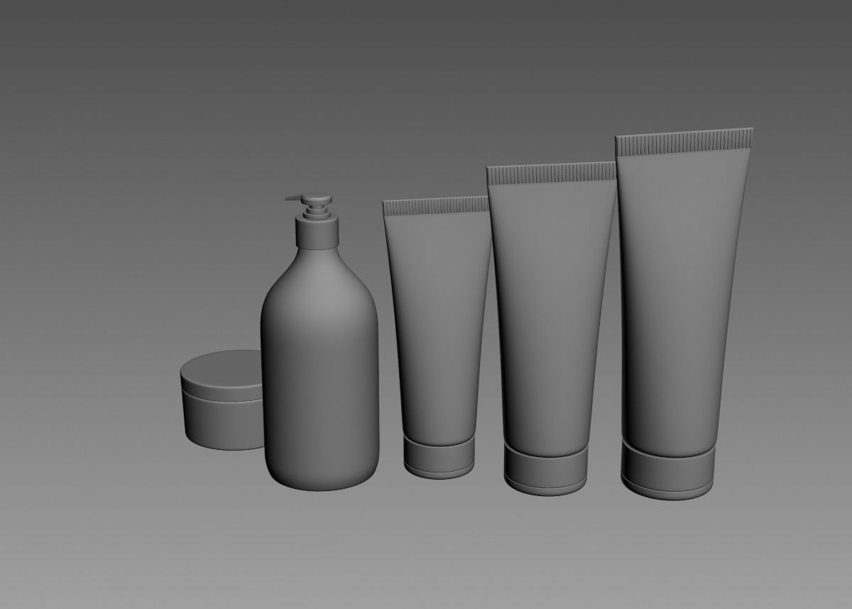 Cosmetic Bottle and Tube Set 3D model 3D model_25