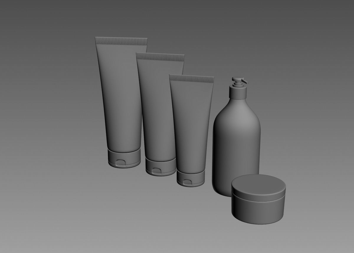 Cosmetic Bottle and Tube Set 3D model 3D model_26