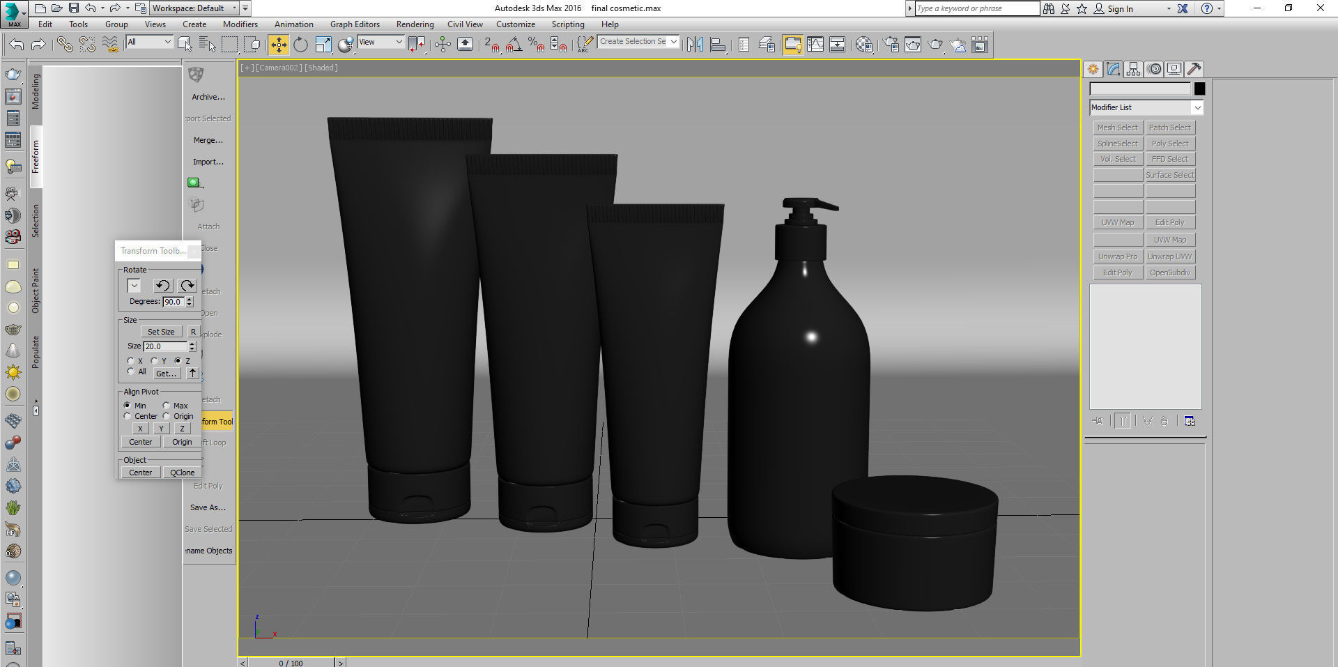 Cosmetic Bottle and Tube Set 3D model 3D model_1