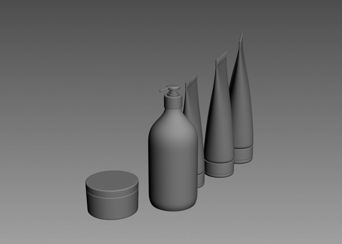 Cosmetic Bottle and Tube Set 3D model 3D model_15