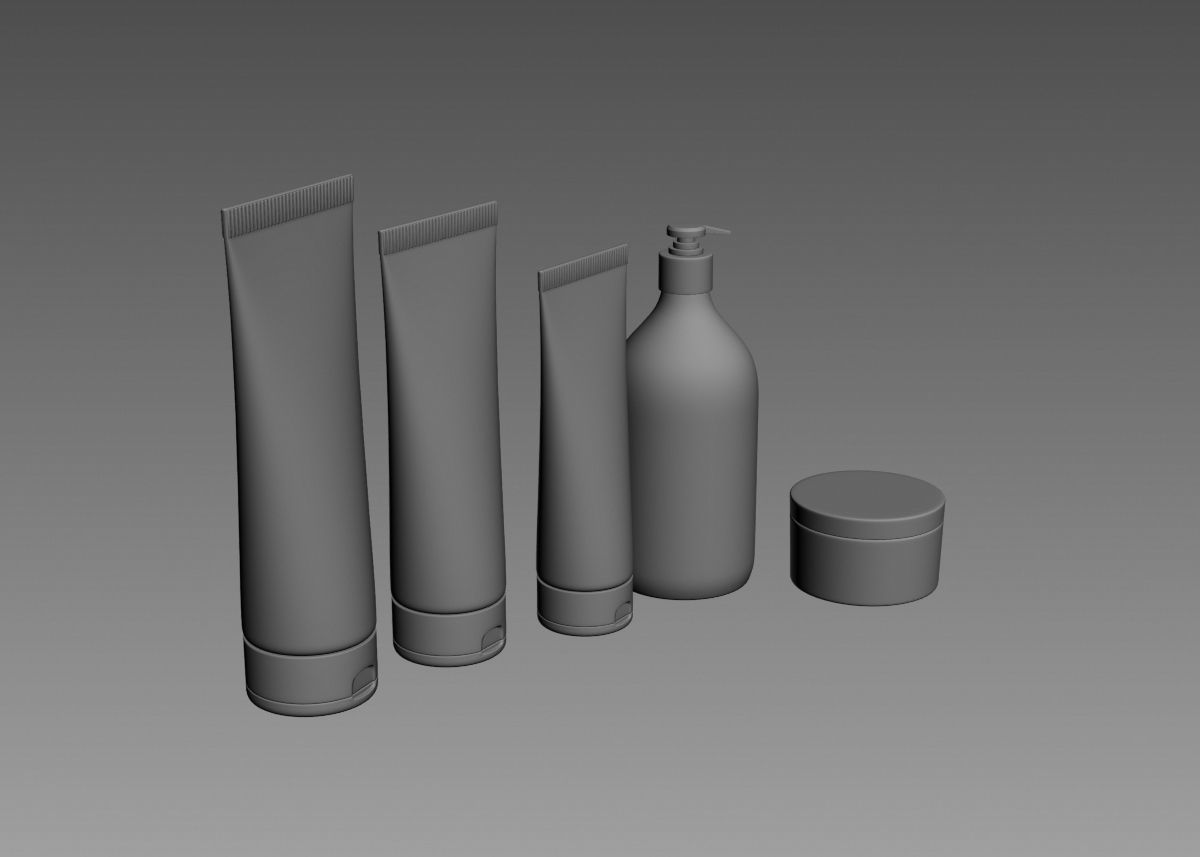 Cosmetic Bottle and Tube Set 3D model 3D model_44