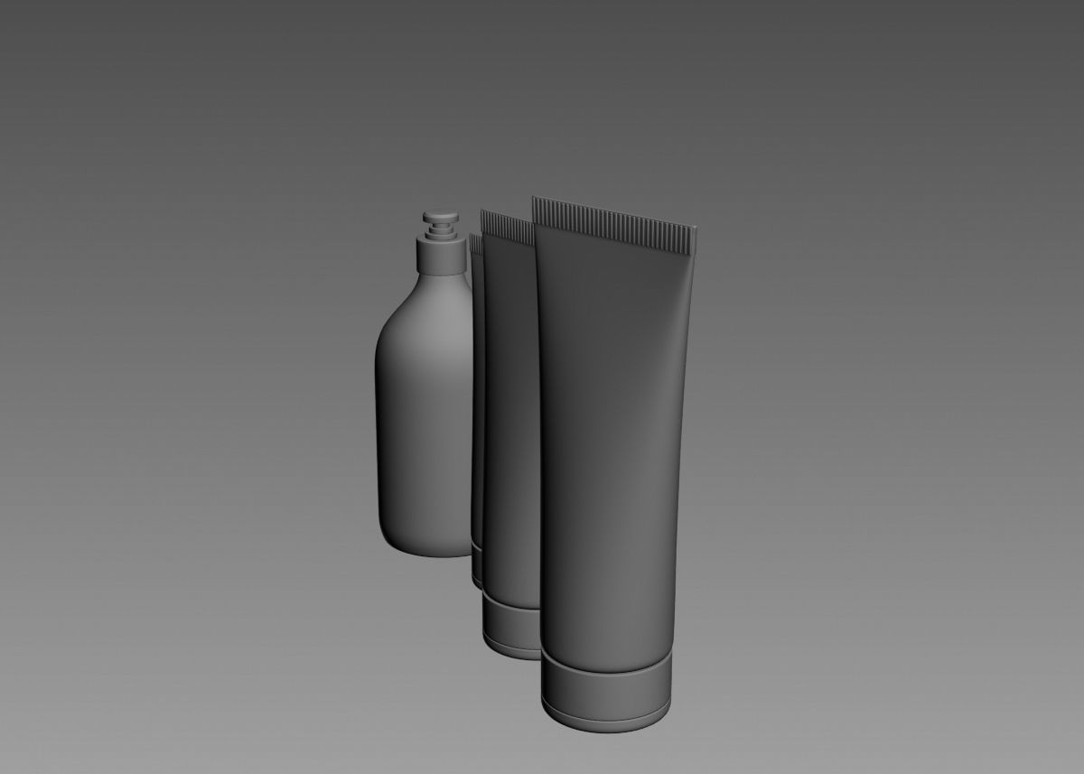 Cosmetic Bottle and Tube Set 3D model 3D model_12