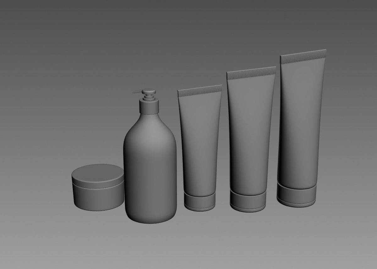 Cosmetic Bottle and Tube Set 3D model 3D model_33