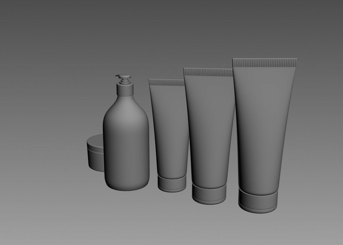 Cosmetic Bottle and Tube Set 3D model 3D model_23
