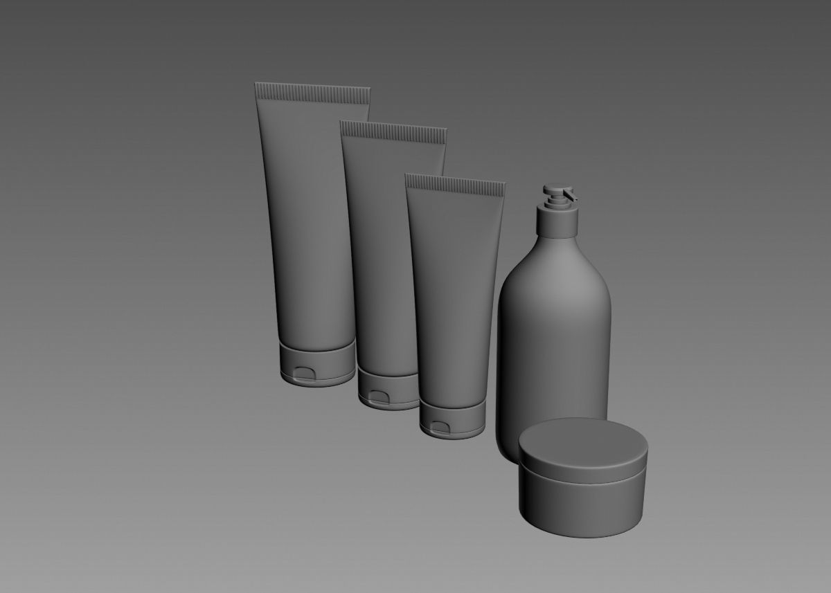 Cosmetic Bottle and Tube Set 3D model 3D model_43