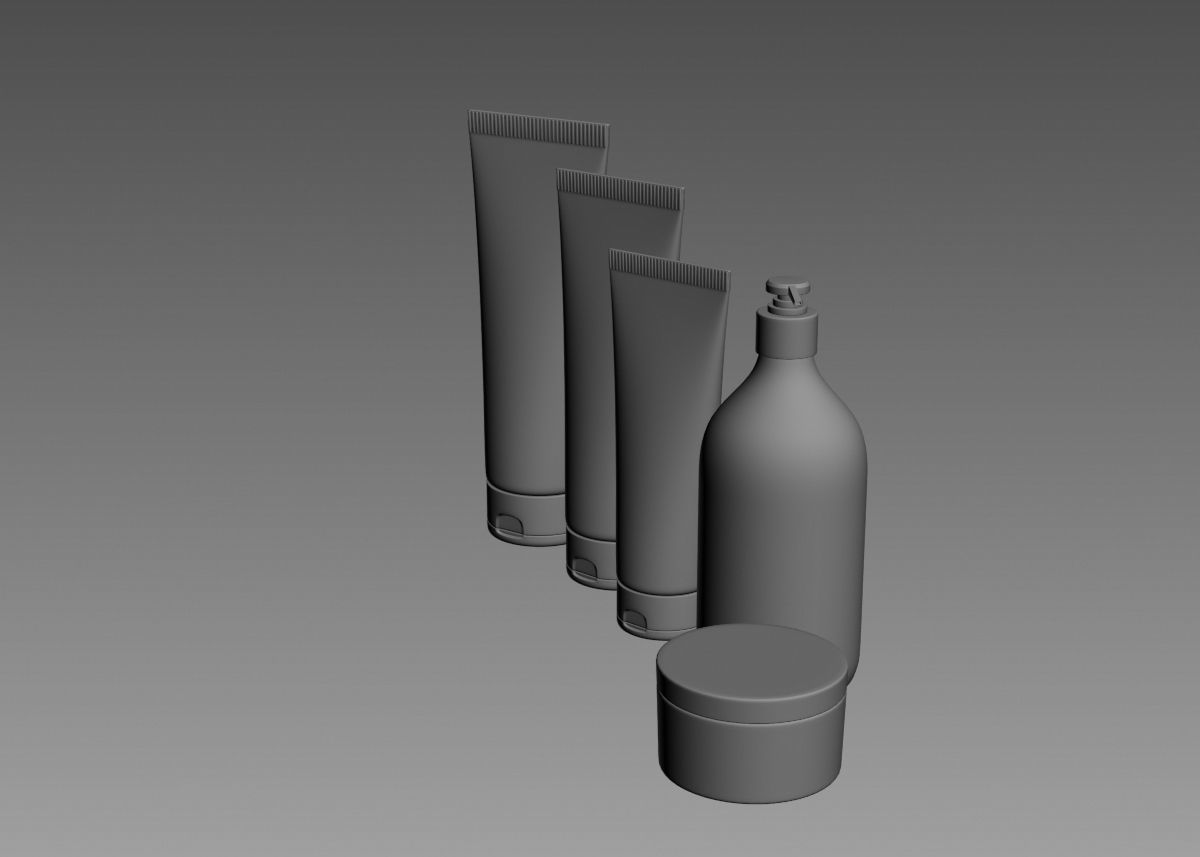Cosmetic Bottle and Tube Set 3D model 3D model_31
