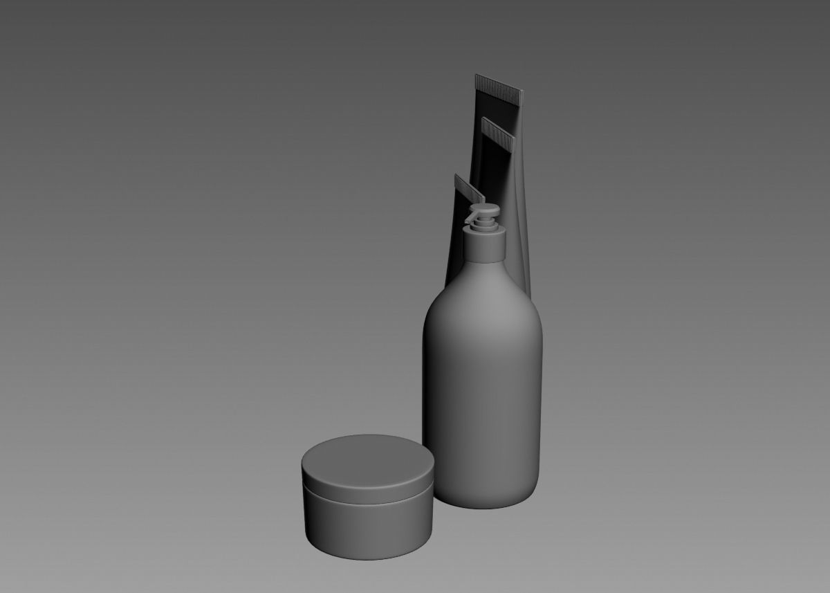 Cosmetic Bottle and Tube Set 3D model 3D model_9