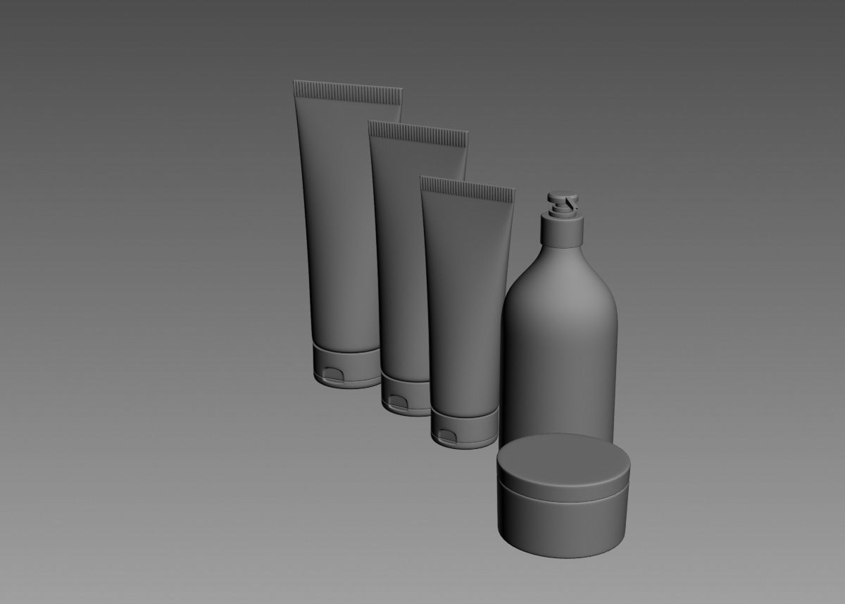 Cosmetic Bottle and Tube Set 3D model 3D model_29