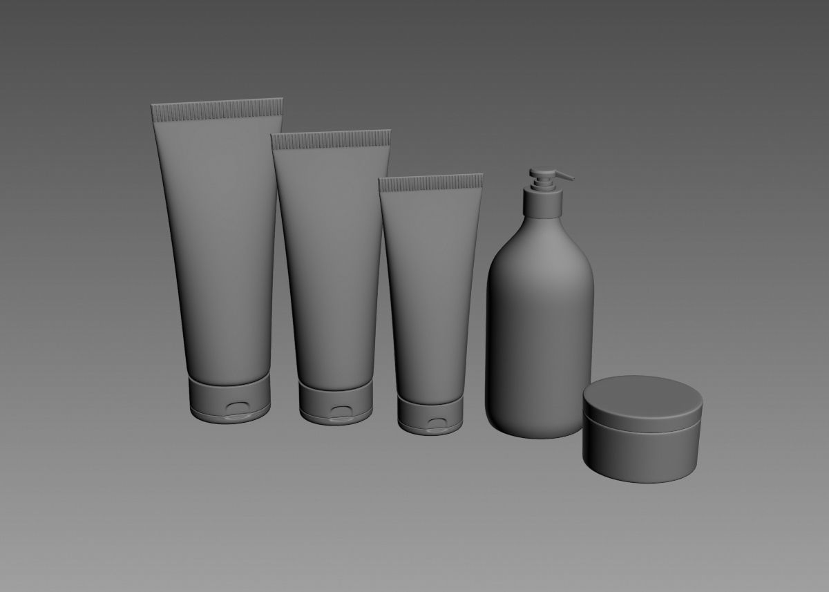 Cosmetic Bottle and Tube Set 3D model 3D model_36