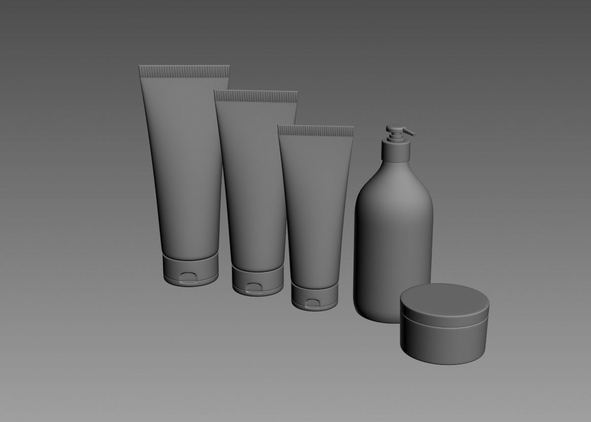 Cosmetic Bottle and Tube Set 3D model 3D model_42