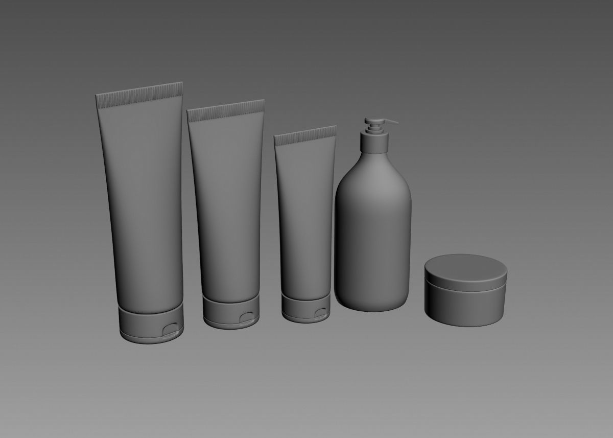Cosmetic Bottle and Tube Set 3D model 3D model_7