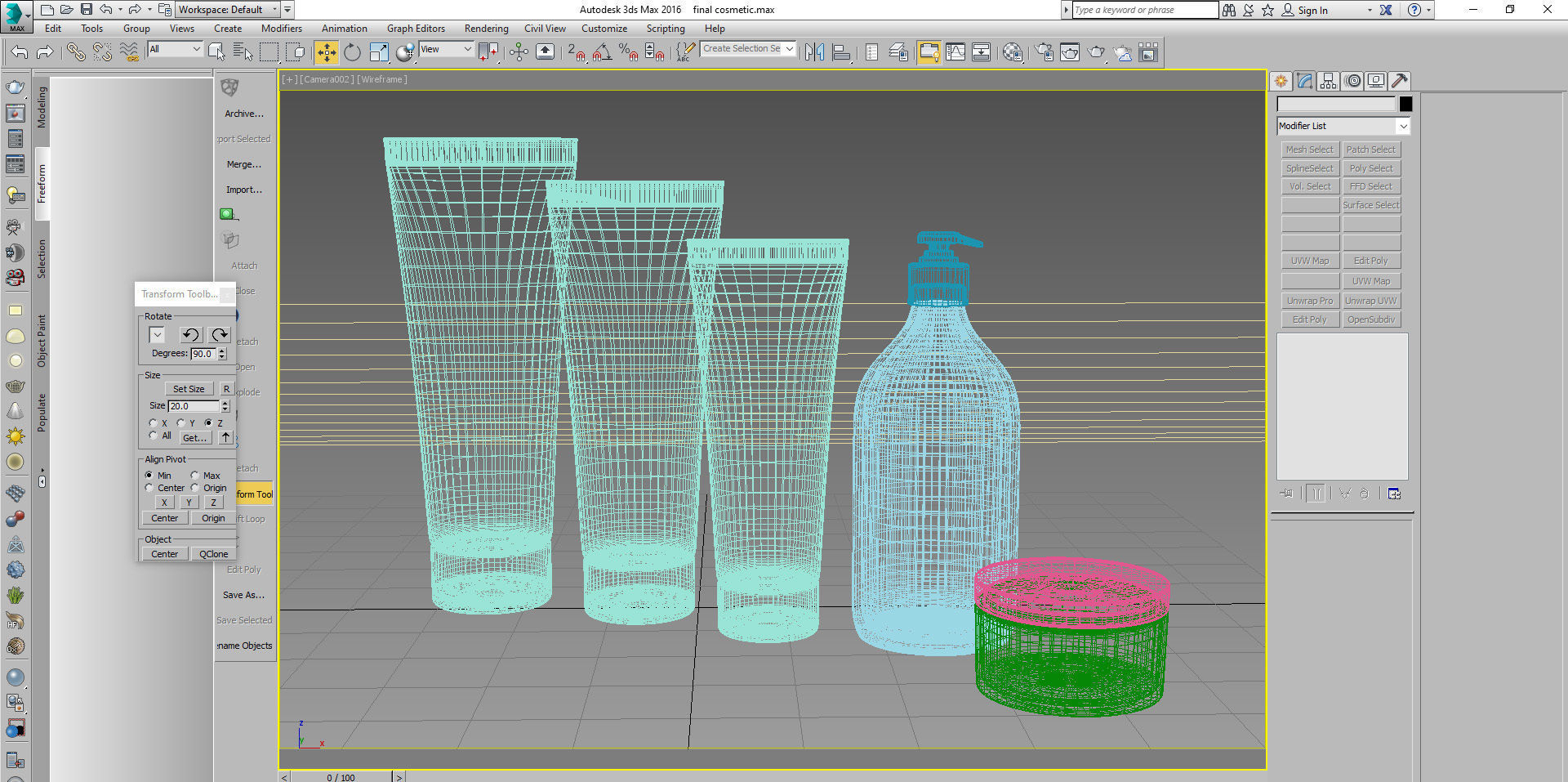 Cosmetic Bottle and Tube Set 3D model 3D model_2