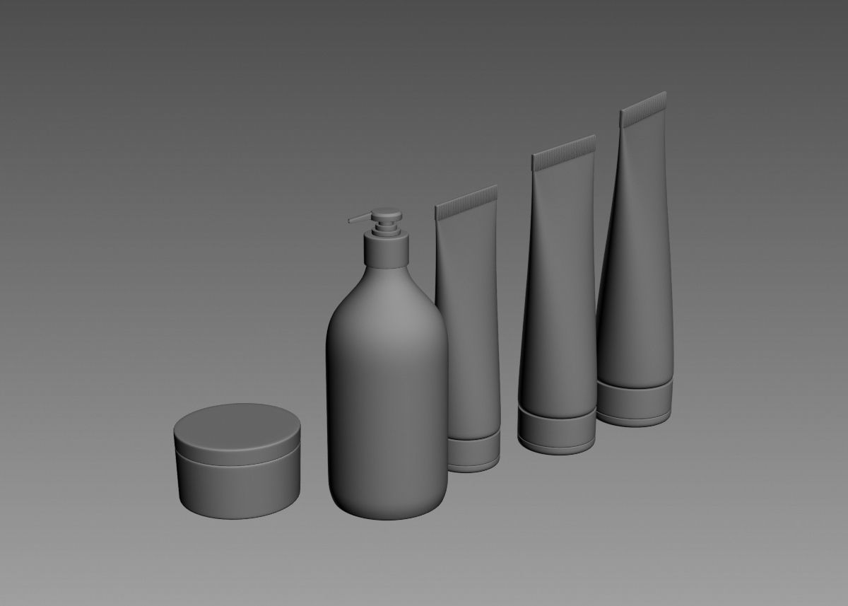 Cosmetic Bottle and Tube Set 3D model 3D model_35