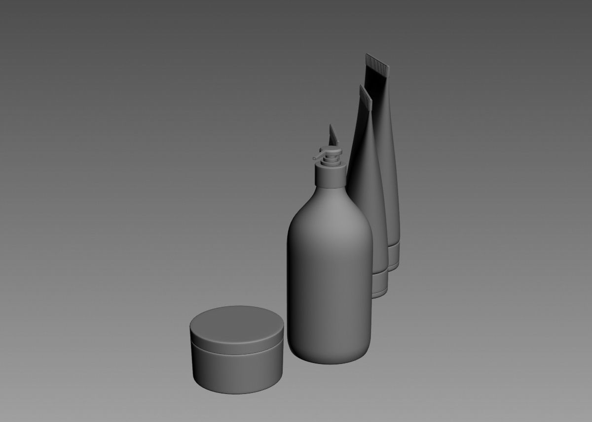 Cosmetic Bottle and Tube Set 3D model 3D model_10
