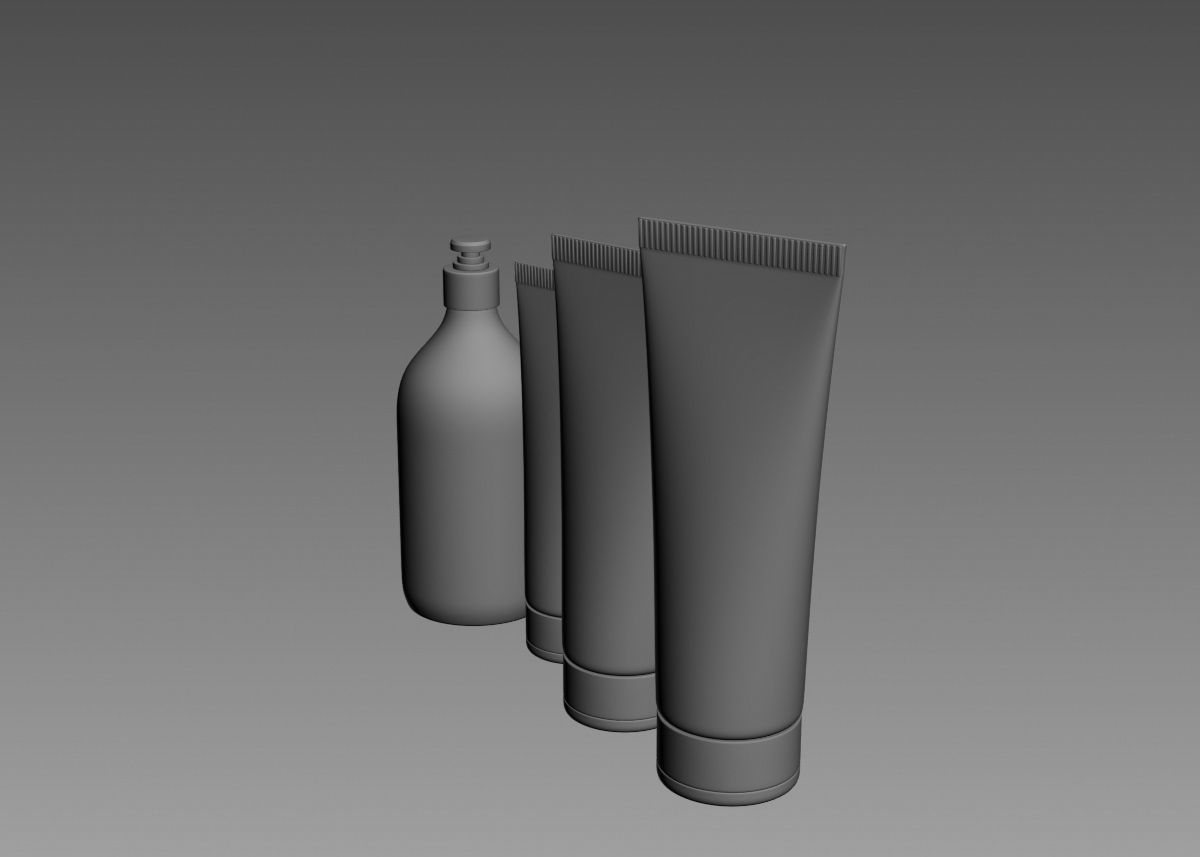 Cosmetic Bottle and Tube Set 3D model 3D model_16