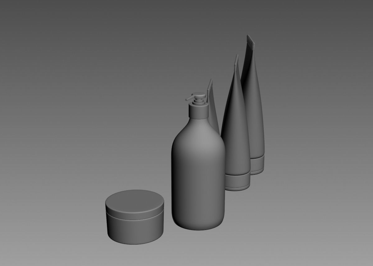 Cosmetic Bottle and Tube Set 3D model 3D model_19