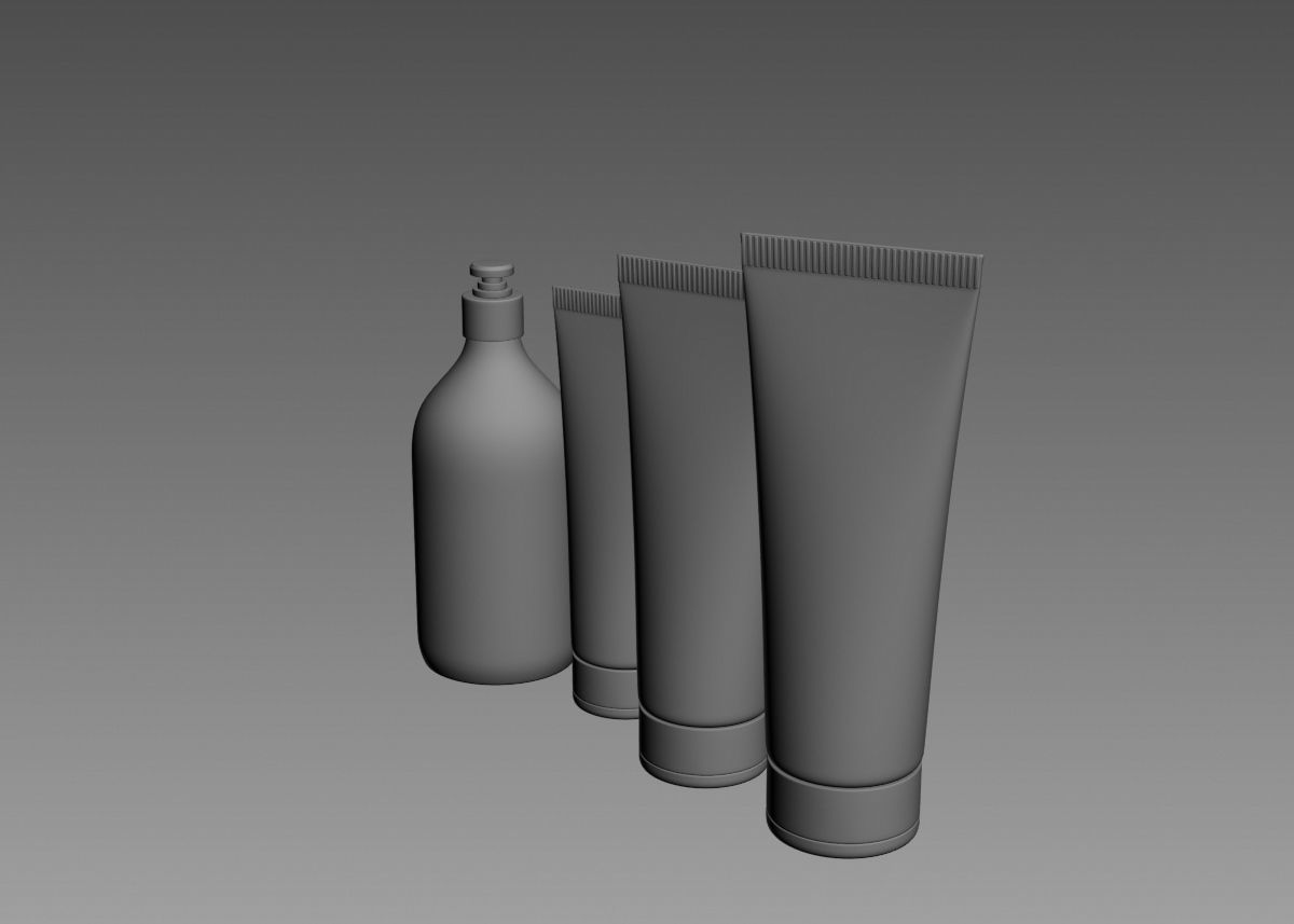 Cosmetic Bottle and Tube Set 3D model 3D model_17
