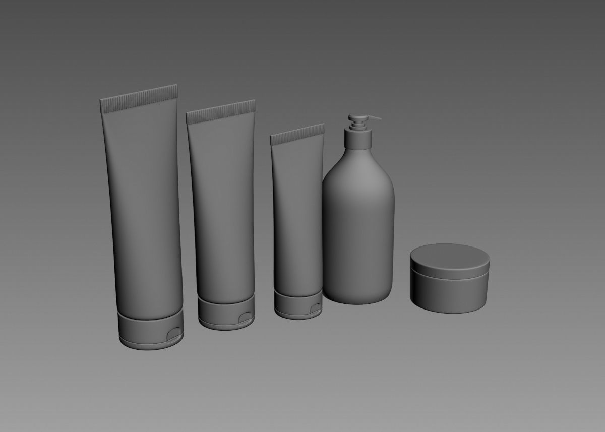Cosmetic Bottle and Tube Set 3D model 3D model_30
