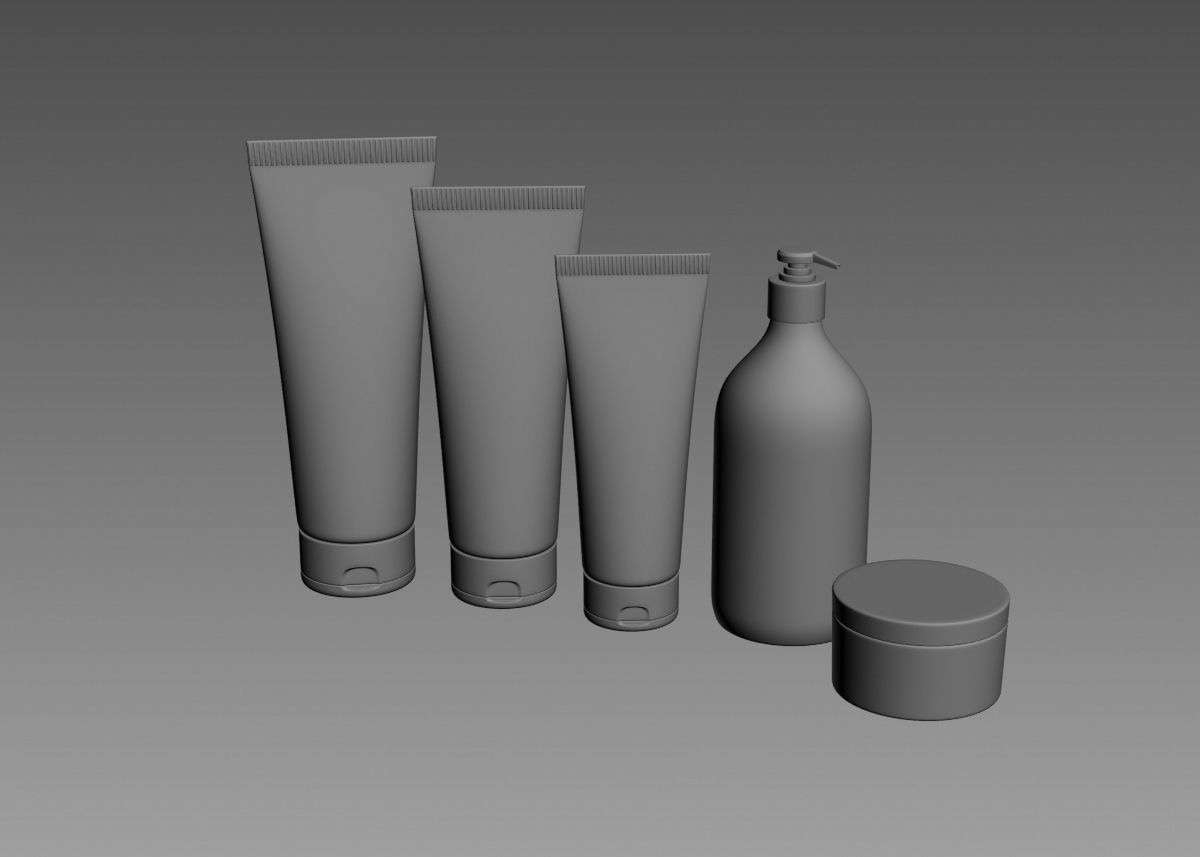 Cosmetic Bottle and Tube Set 3D model 3D model_21