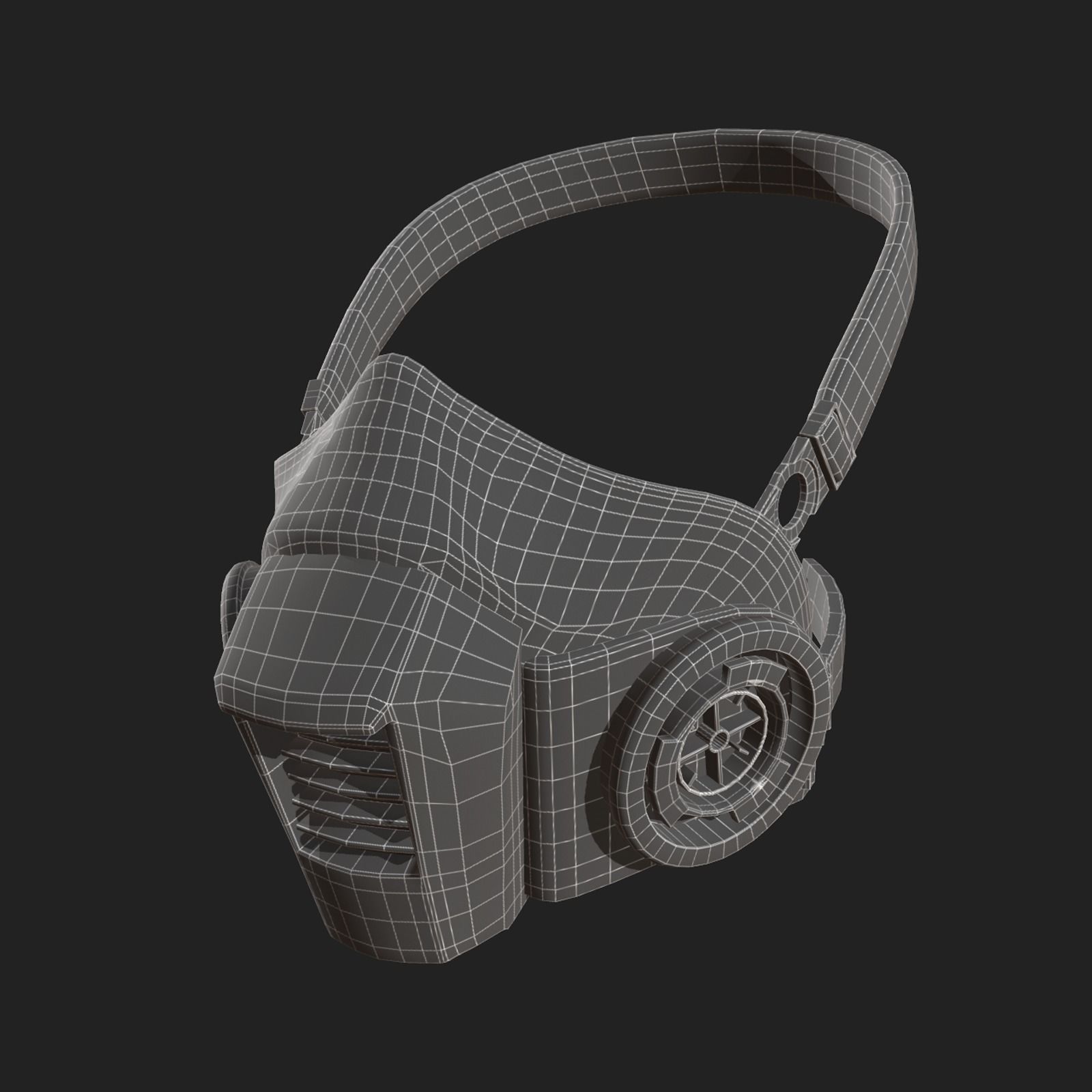 Gas mask helmet scifi fantasy space mask protection  Low-poly 3D model_9