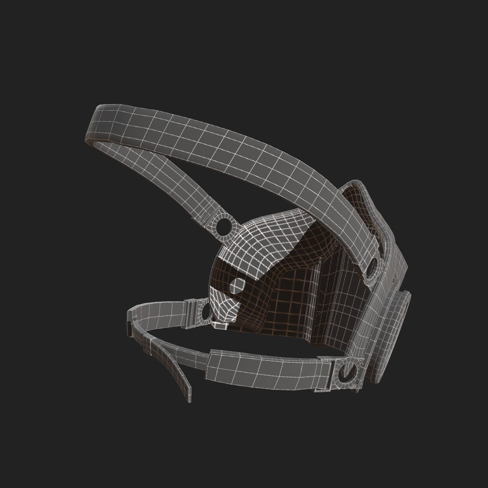Gas mask helmet scifi fantasy space mask protection  Low-poly 3D model_8