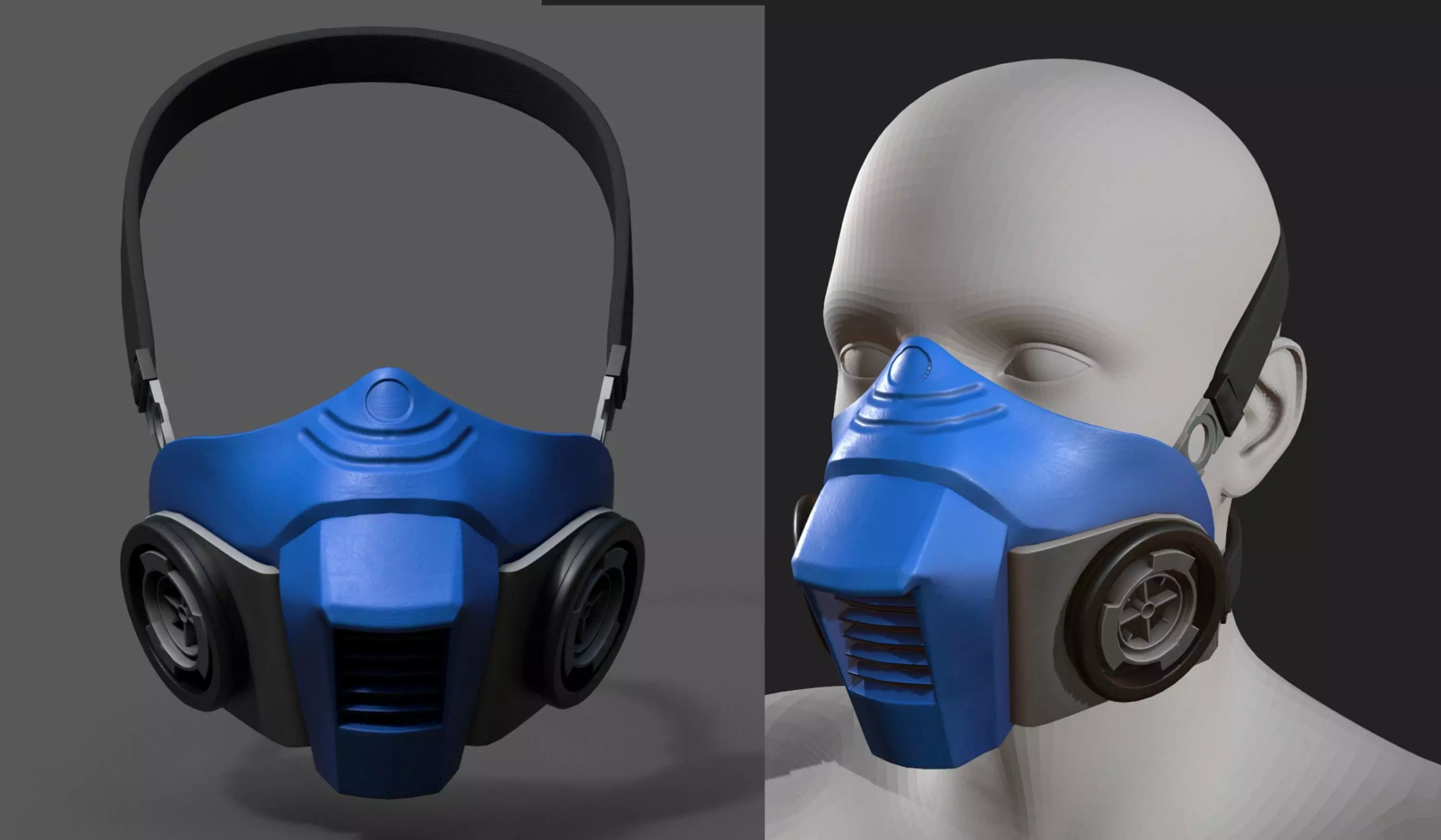 Gas mask helmet scifi fantasy space mask protection  Low-poly 3D model_0