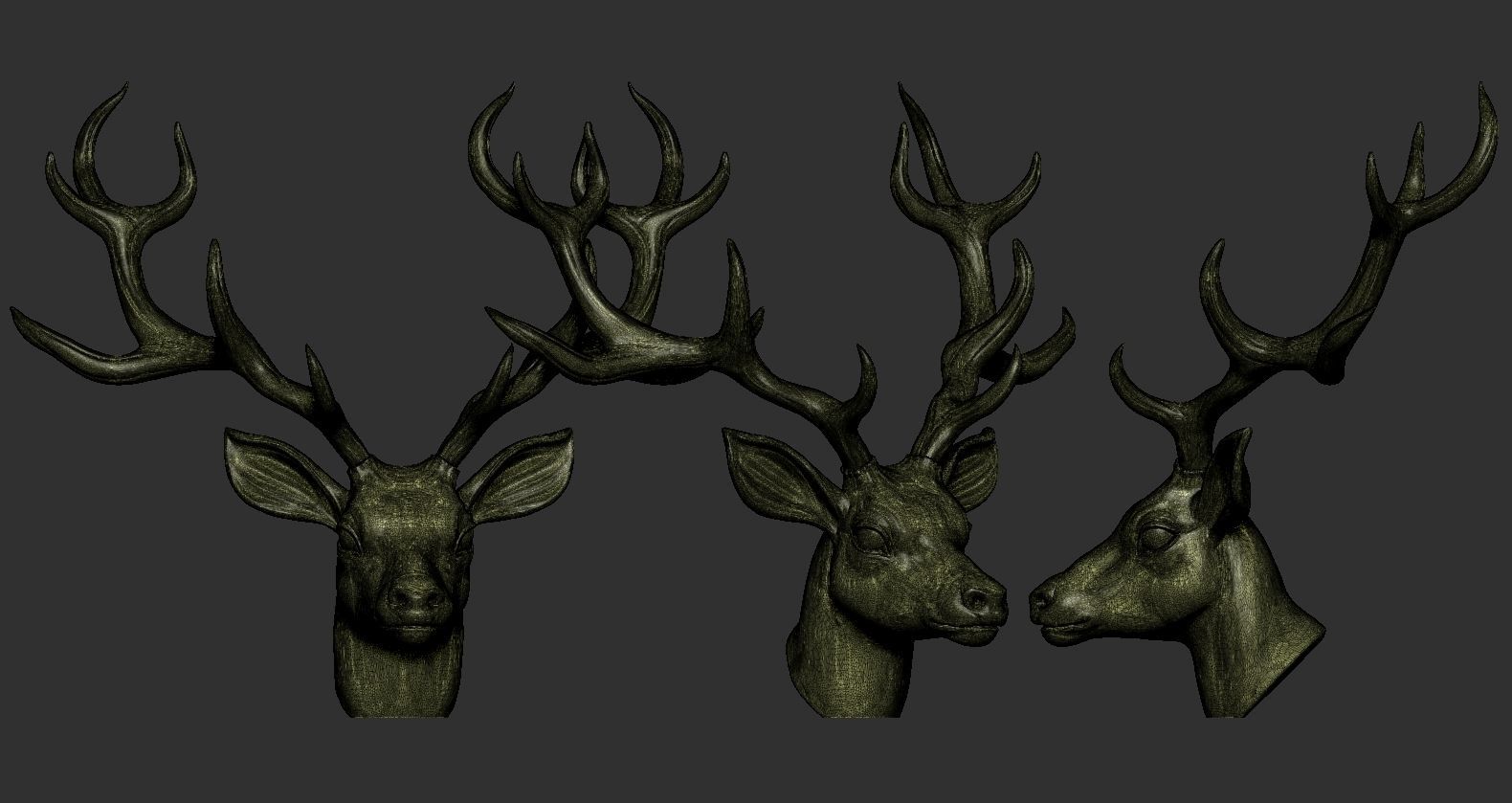 Deer Head01 3D print model_13