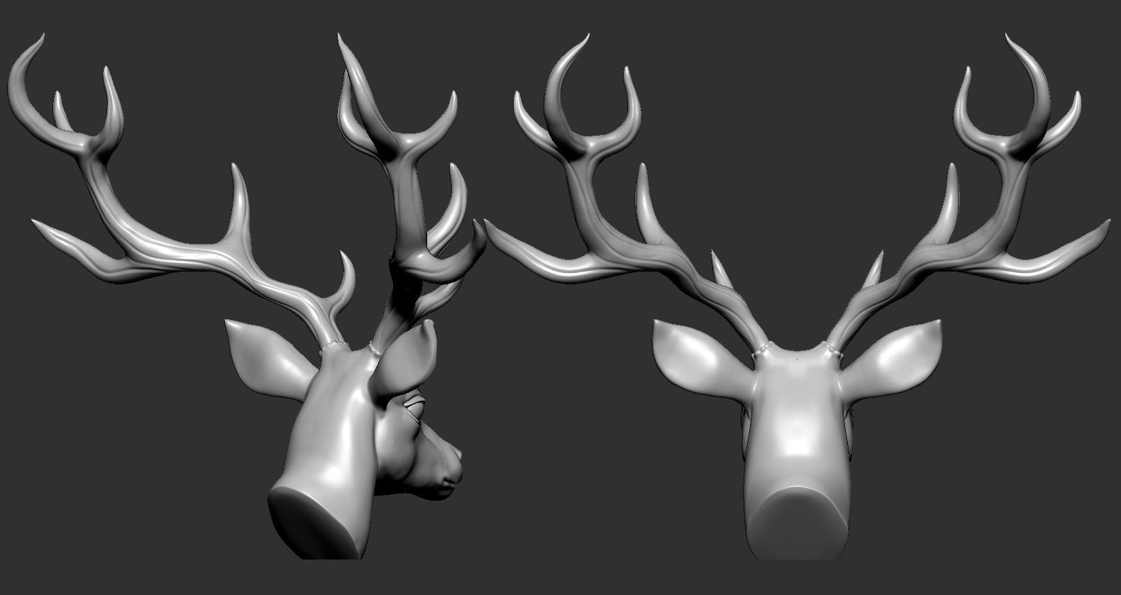 Deer Head01 3D print model_6