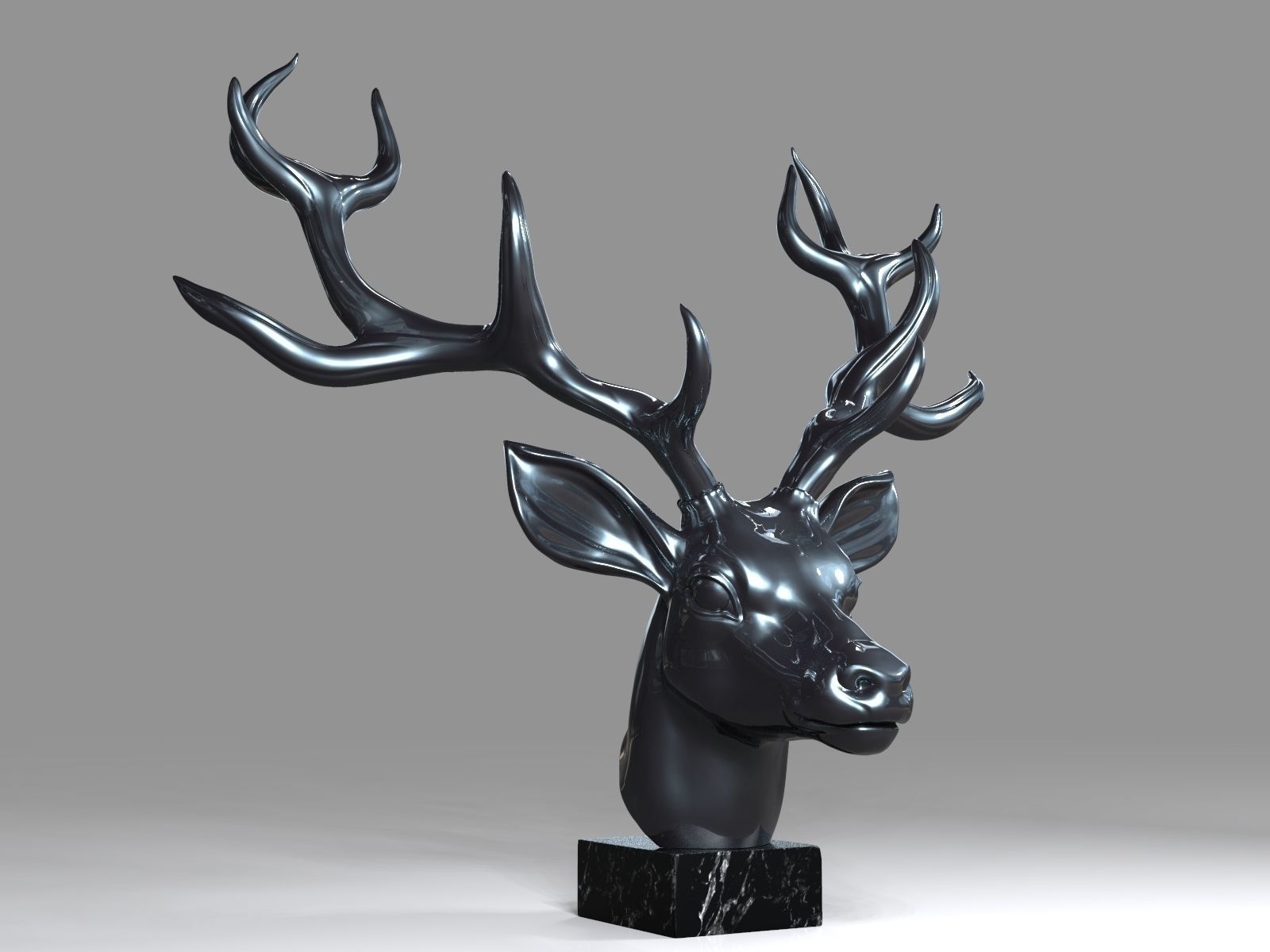 Deer Head01 3D print model_1