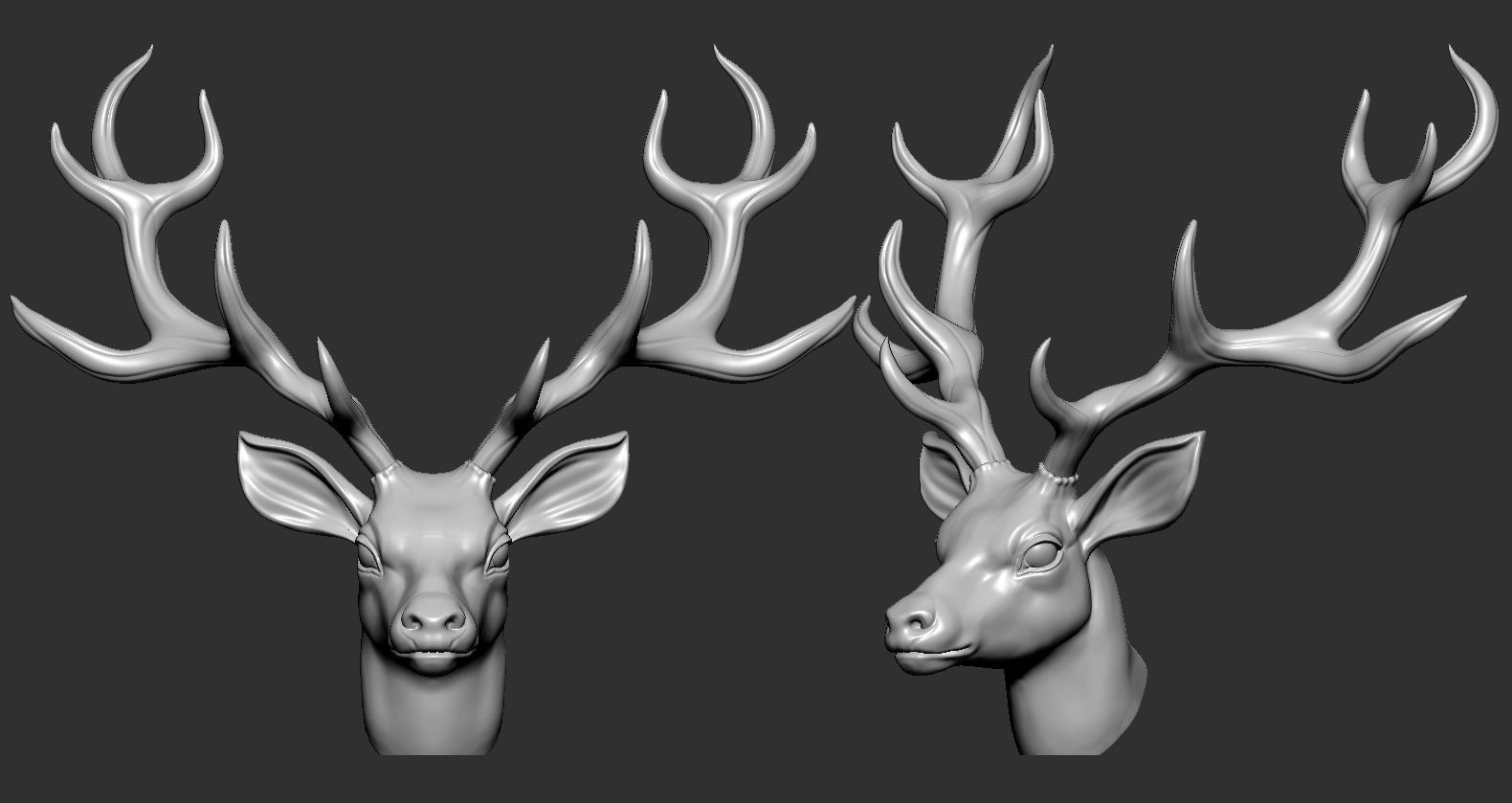 Deer Head01 3D print model_5