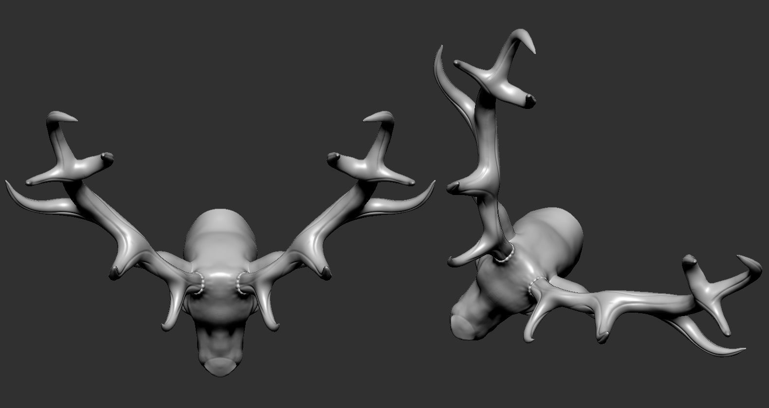 Deer Head01 3D print model_7