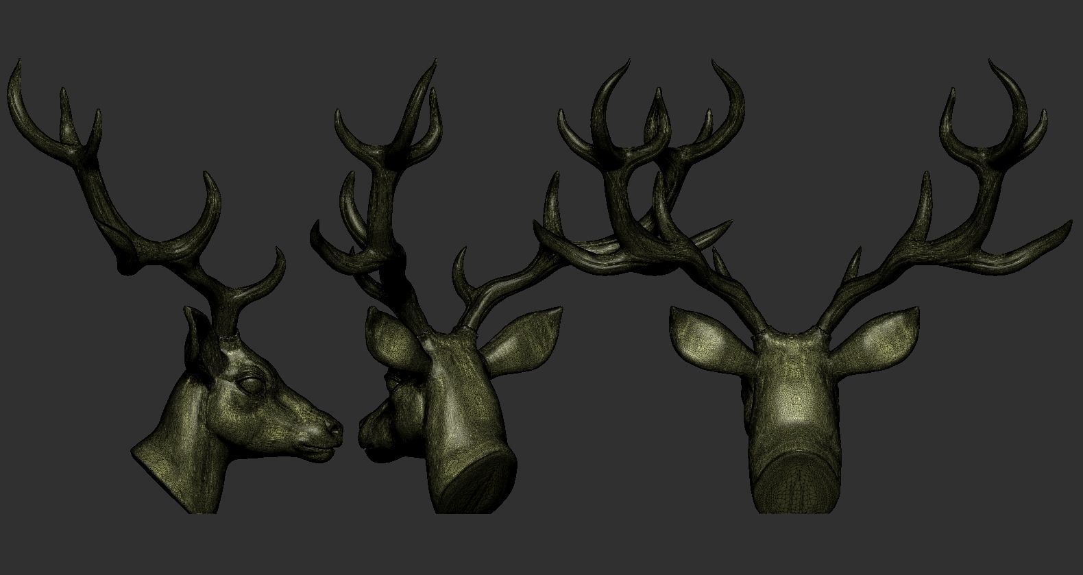 Deer Head01 3D print model_14