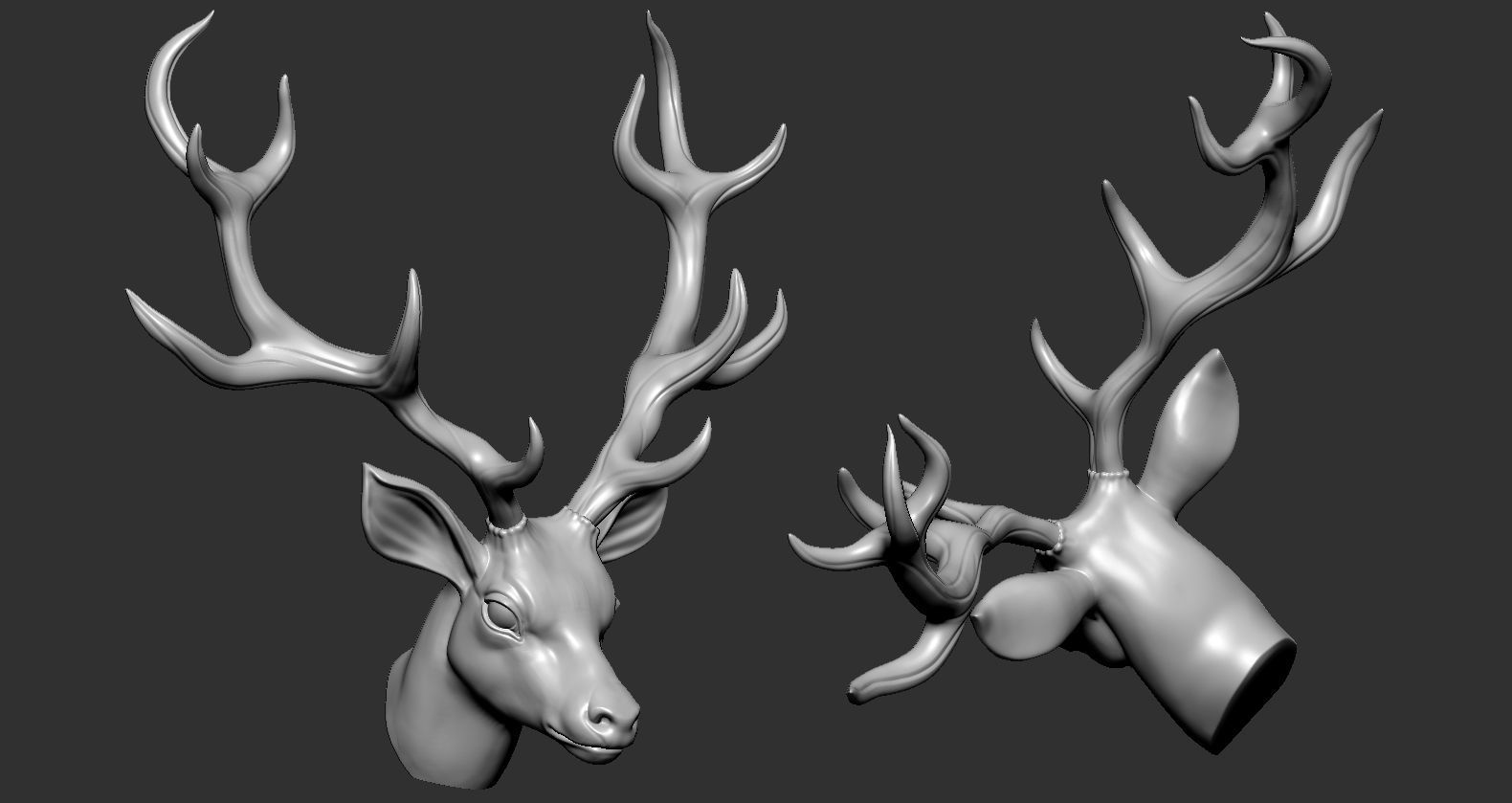 Deer Head01 3D print model_11