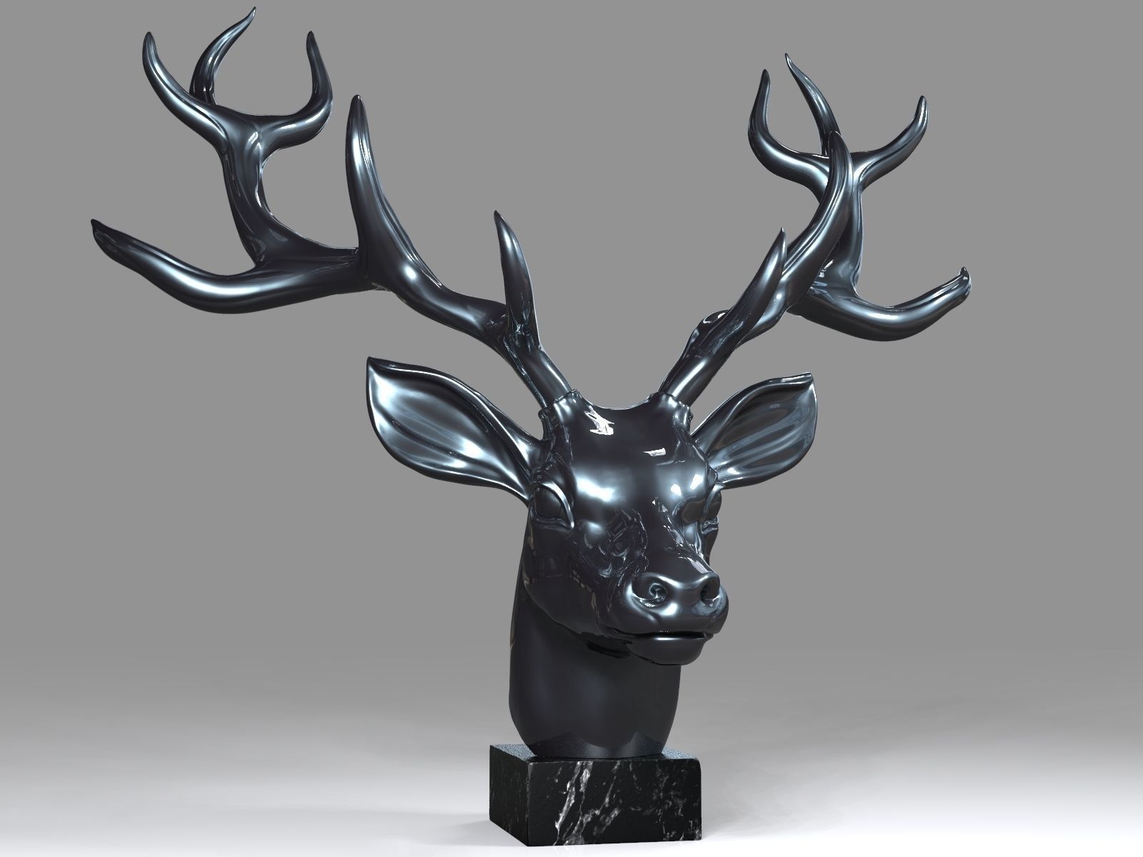 Deer Head01 3D print model_3