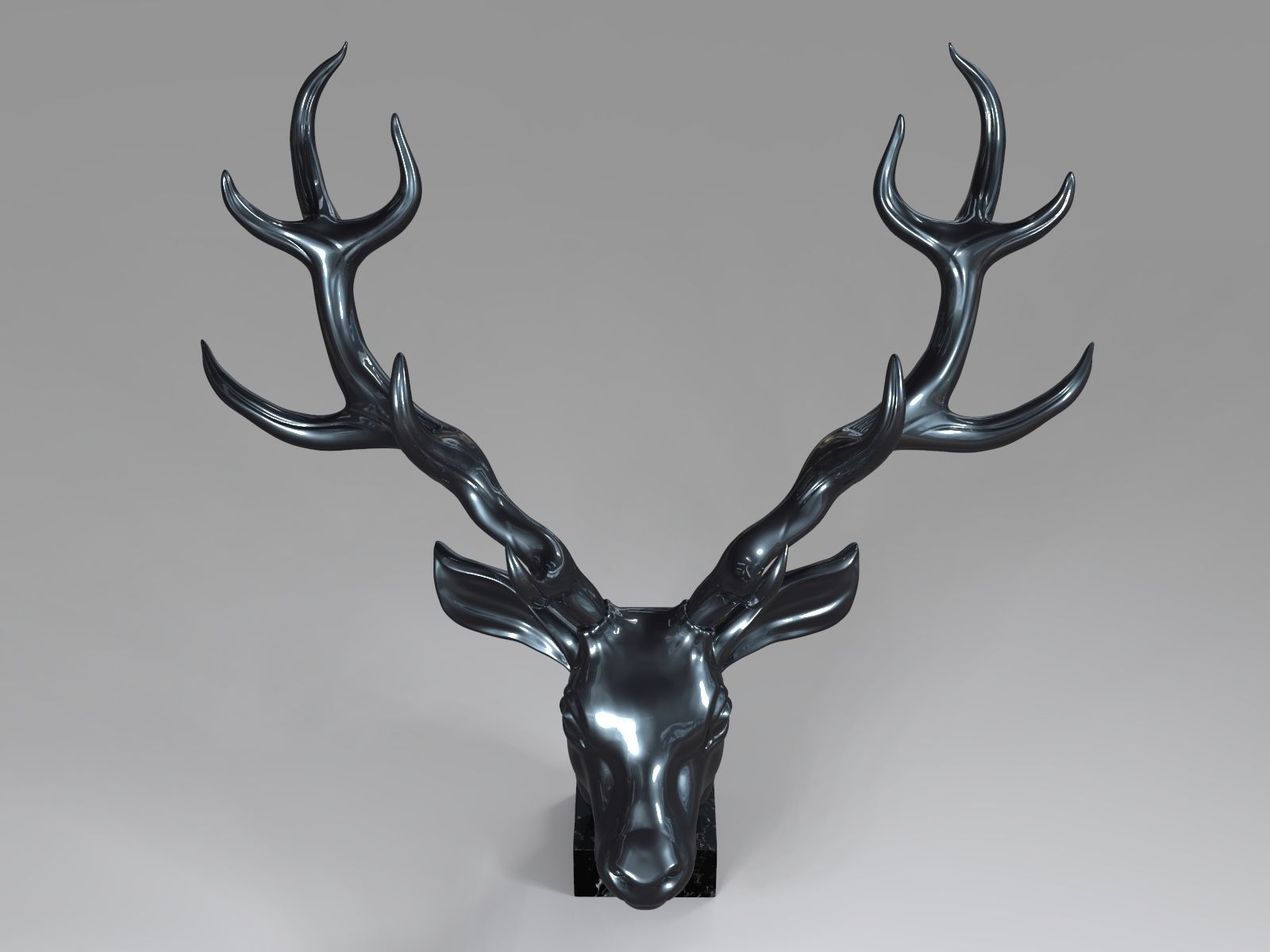 Deer Head01 3D print model_4
