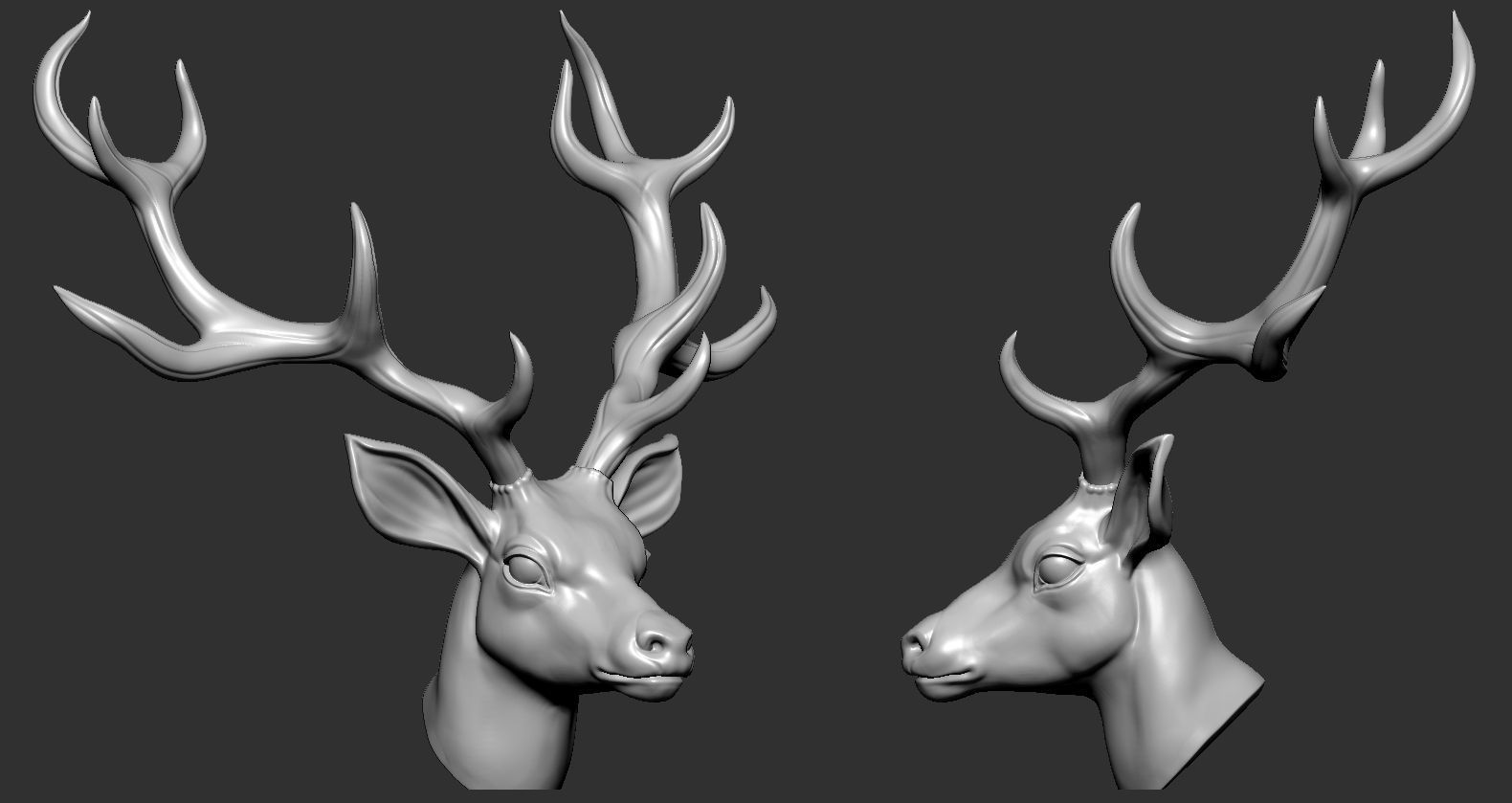 Deer Head01 3D print model_8