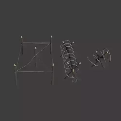 Barrier set of wire fences