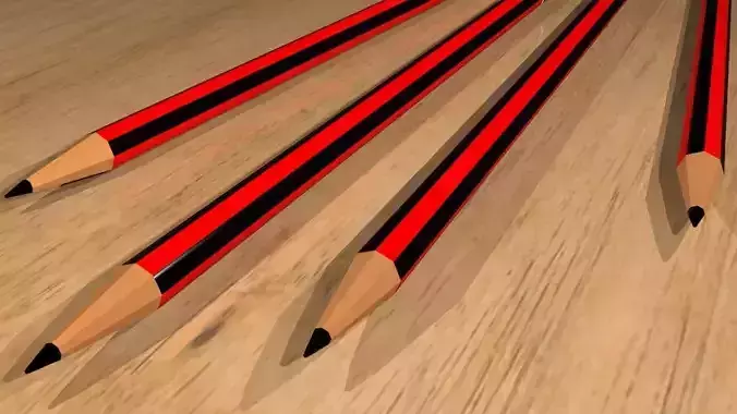 Pencil group of pencils on wooden table