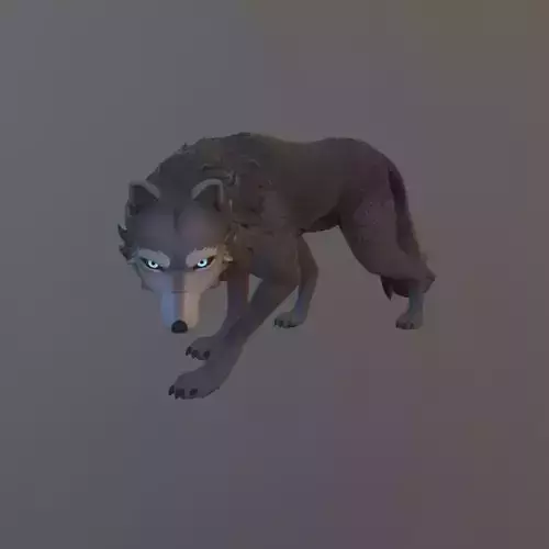 Game ready rigged wolf Low-poly 3D model