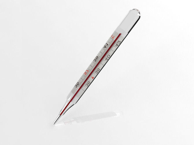 Thermometer two thermometers Low-poly 3D model_3